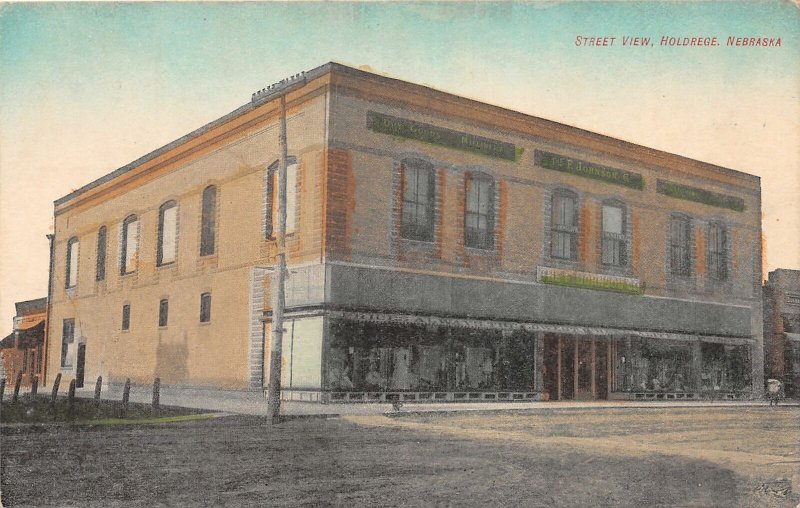 H60/ Holdrege Nebraska Postcard c1910 Street View Dime Store Front 126