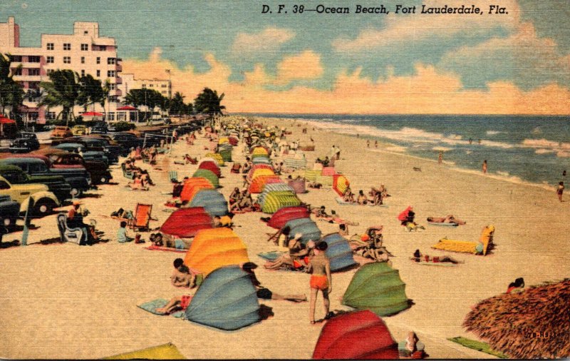 Florida Fort Lauderdale View Of Ocean Beach 1960 Curteich