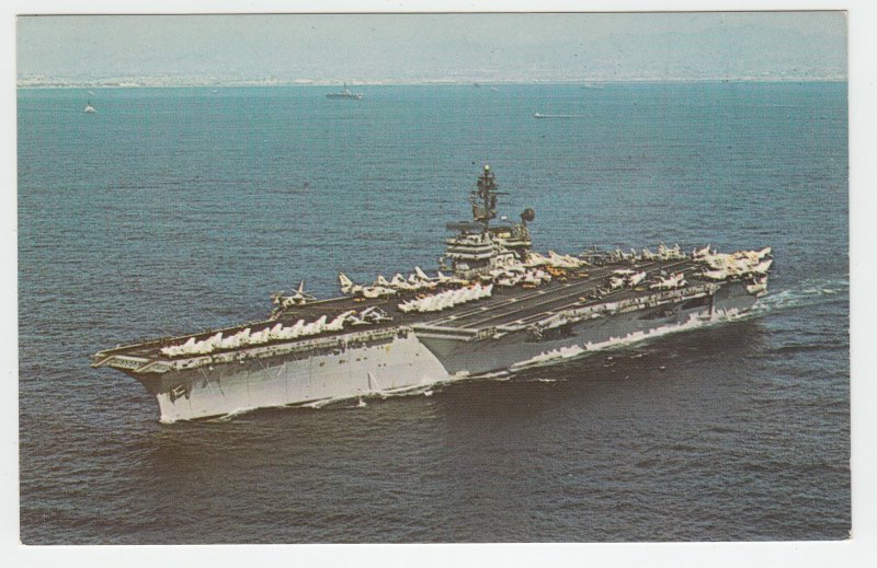 P2374,  vintage postcard ship an attack aircraft carrier USS kitty hawk