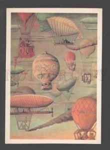 096211 Dirigible BALLOON by Jules Verne Old ART NOUVEAU Rus PC