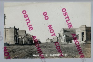 Barton NORTH DAKOTA RPPC c1910 MAIN STREET nr Willow City Rugby 20 POP! TINY! ND