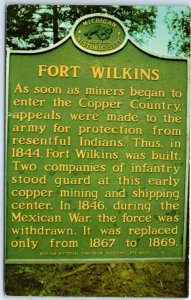 Postcard - Story Of Fort Wilkens - Copper Harbor, Michigan