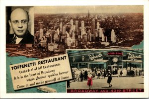 Vtg Toffenetti Restaurant Broadway Times Square New York City Postcard