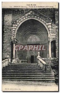 Embrun Old Postcard Porch of the cathedral
