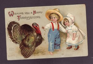 Antique Thanksgiving-Cute Boy and Girl postcard Ellen Clapsaddle 1910s