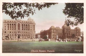 RPPC CHURCH SQUARE PRETORIA SOUTH AFRICA COLORIZED REAL PHOTO POSTCARD