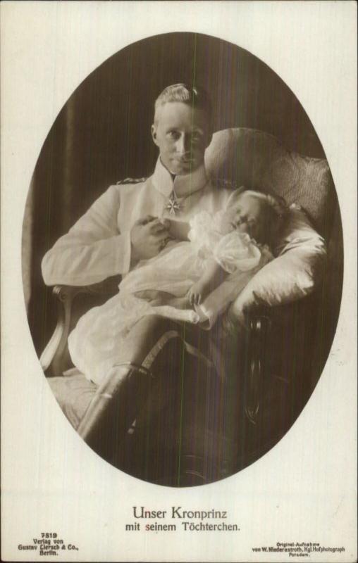 Kronprinz Prince Wilhelm w/ Baby c1910 Real Photo Postcard