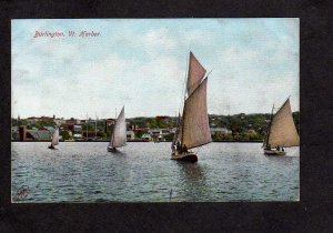 VT Sailing Sailboats Harbor Burlington Vermont Vintage Postcard
