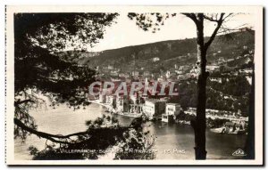 Old Postcard Villefranche Sur Mer Through Pines