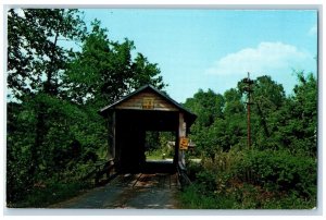 c1960's Coldwater Creek Covered Bridge Near Oxford Alabama AL Postcard