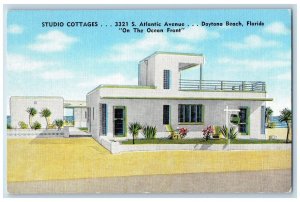 c1940 Studio Cottages Building Landscape Daytona Beach Florida Vintage Postcard