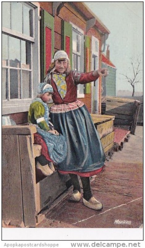 Netherlands Girls From Marken In Traditional Costume Advertising C Schrack &a...