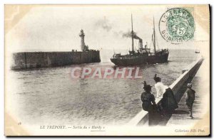 Old Postcard Treport Output Hardy Boat Lighthouse