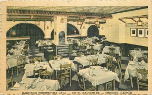 Chicago Illinois Harding's Presidential Grill Teich linen 1948 Postcard 21-13645