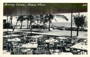 Hawaii 1940s Dining Lanai Kona Inn interior RPPC Photo #315 Postcard 22-10697