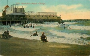 Chicago Illinois Manhattan Beach #559 C-1910 Postcard 21-10534