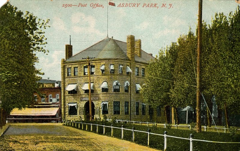 NJ - Asbury Park. Post Office, Dirt Street