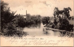 The Bend in the River, Chicopee Falls MA Undivided Back Vintage Postcard V63