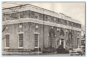 c1930's US Post Office Building Car Weston West Virginia WV Vintage Postcard