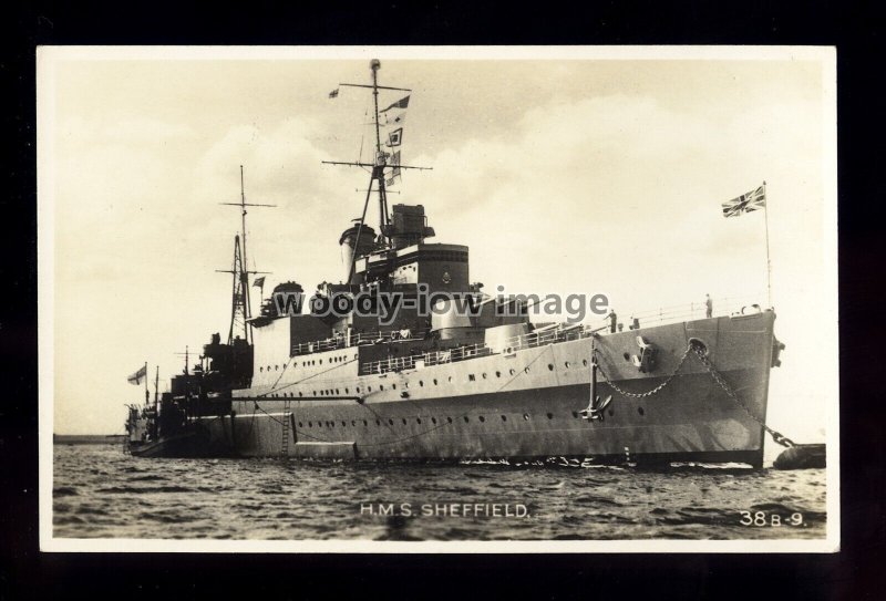 na7393 - Royal Navy Warship - HMS Sheffield - postcard