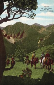 Vintage Postcard Dudes On The Trail In The Montana Rockies Natural Color