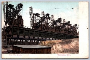 K24/ Cleveland Ohio Postcard c1910 Iron Ore Docks Unloaders 255