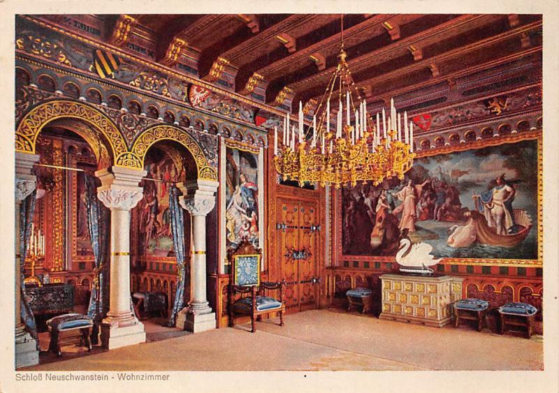 Schloss Neuschwanstein Wohnzimmer Castle Interior View