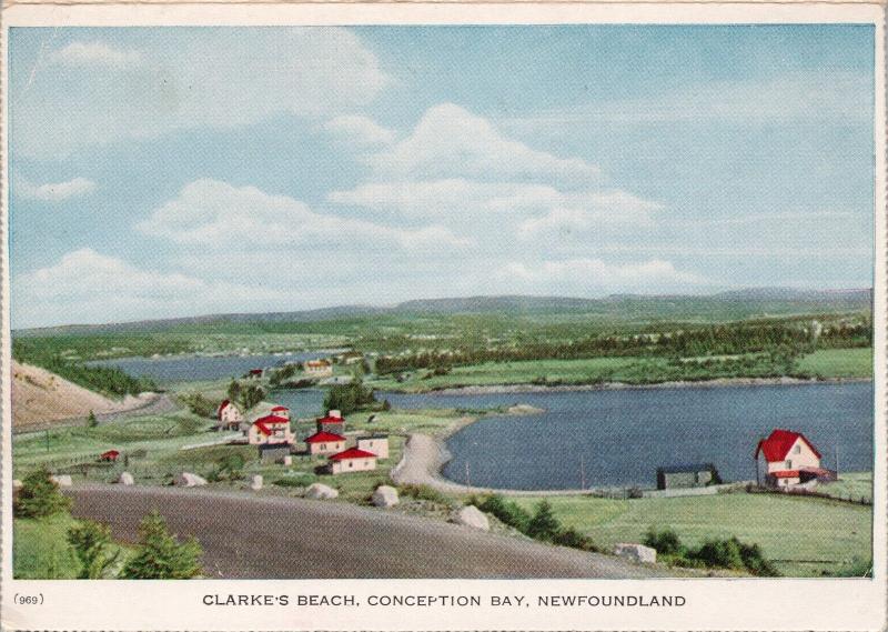 Clarke's Beach Conception Bay Newfoundland NL c1953 Folded Card Postcard D47 