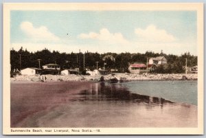 Vtg Nova Scotia Canada Summerville Beach Near Liverpool 1920s View Postcard