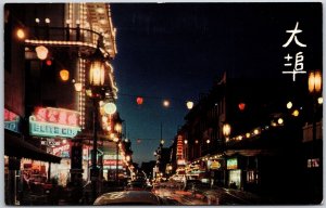 Chinatown at Night San Francisco's Chinatown California Shops & Bazaars Postcard