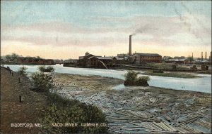 Biddeford Maine ME Saco River Lumber Co Factory Mill c1910 Vintage Postcard