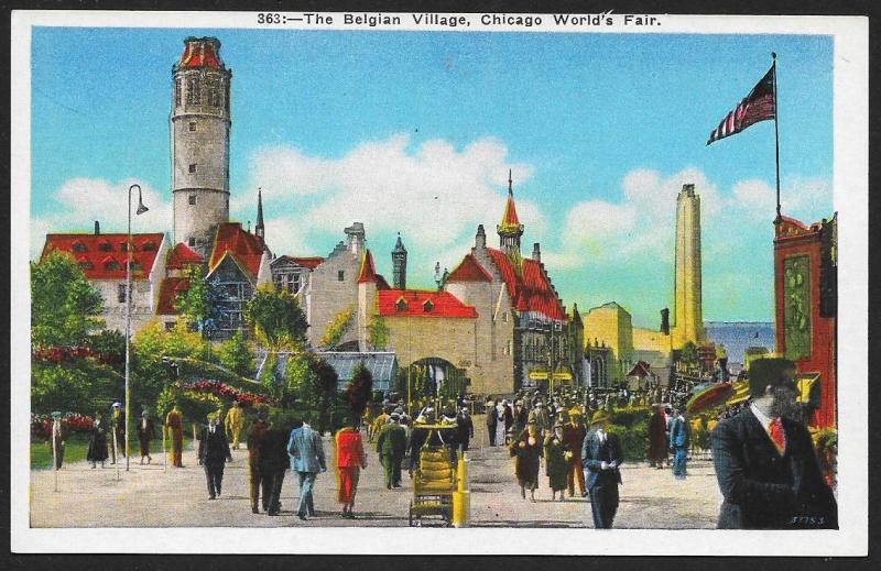 Chicago Worlds Fair 1933-1934 The Belgian Village Chicago Illinois Unused c1933