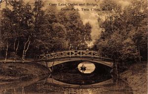 TWIN CITIES MN COMO PARK~COZY LAKE OUTLET & BRIDGE~SUHLING & KOEHN PUBL POSTCARD