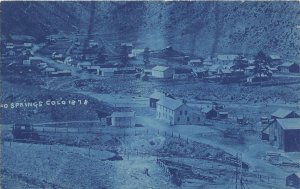 J35/ Idaho Springs Colorado RPPC Postcard c1910 Blue Tint Homes Stores  334