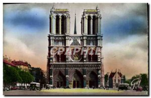 Modern Postcard Paris And Its Wonders Facade De La Cathedrale Notre Dame