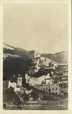 gibraltar, Old Moorish Castle (1930s) RPPC