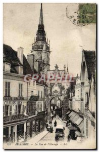 Old Postcard Auxerre La Rue L & # 39Horioge