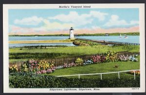 Massachusetts ~ Martha's Vineyard Island Edgartown Lighthouse - White Border