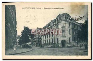 Old Postcard Bank Caisse d & # 39Epargne Post and St Etienne