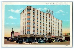 1947 Hotel Florence Exterior Building Missoula Montana Vintage Antique Postcard