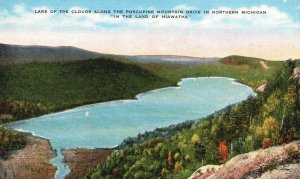 Vintage Postcard Lake of the Clouds Porcupine Mountain Drive Northern Michigan