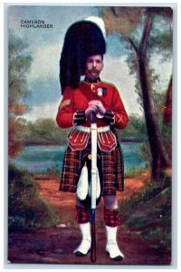 Scotland Kilt Postcard Cameron Highlander Piper c1905 Unposted Antique