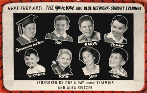 Vintage Postcard Hey They Are Quiz Kids ABC Blue Network Sunday Evenings 