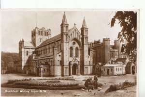 Devon Postcard - Buckfast Abbey from North West - Real Photograph - Ref 15739A