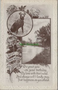 Greetings Postcard - Best Birthday Wishes My Sister - Dog  RS25413