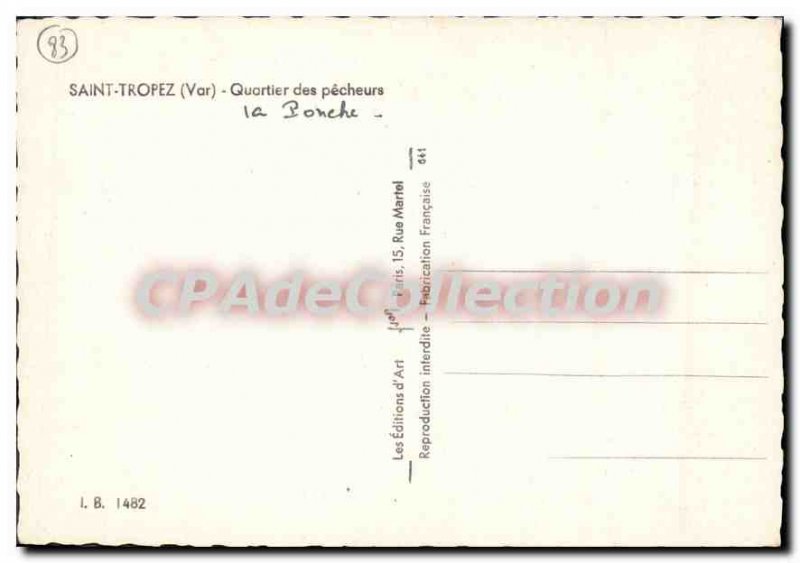 Postcard Moderne St Tropez Var district fishermen