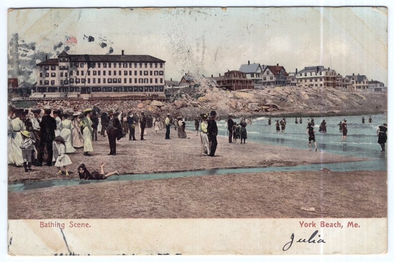 York Beach, Me., Bathing Scene