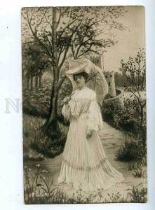 203392 PAVLOVSK Garden Lady Parasol Vintage PHOTO COLLAGE PC