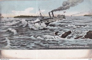 ONTARIO, Canada, PU-1906; Corsican In Lachine Rapids, St. Lawrence River