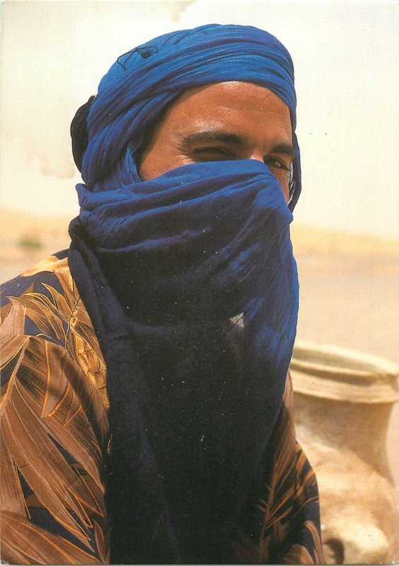 Maroc targui man ethnic postcard